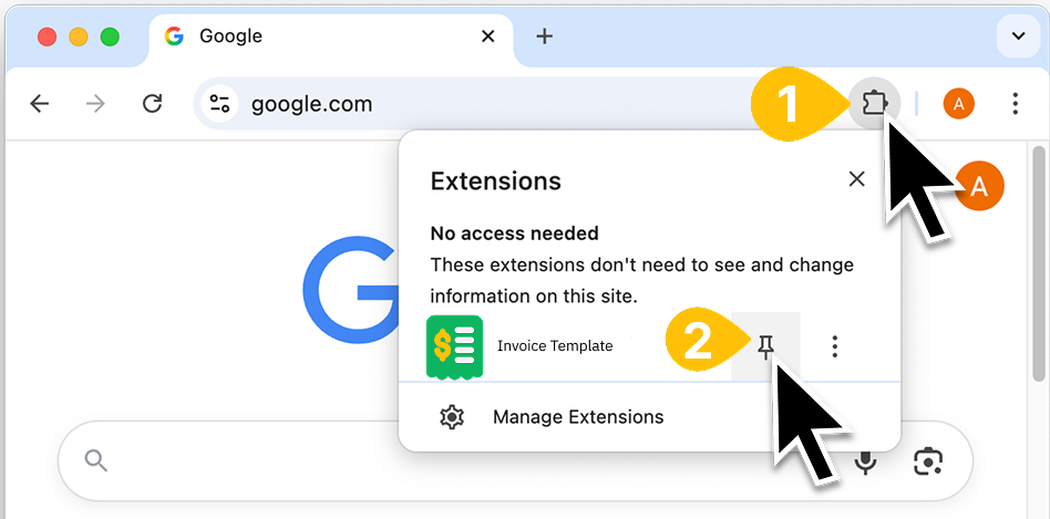 Step 1 — Click the Extensions icon in Chrome toolbar